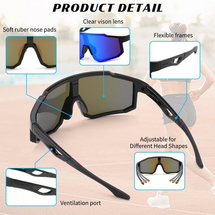 Lunnrun Pulse Shades – Windproof UV Cycling Glasses